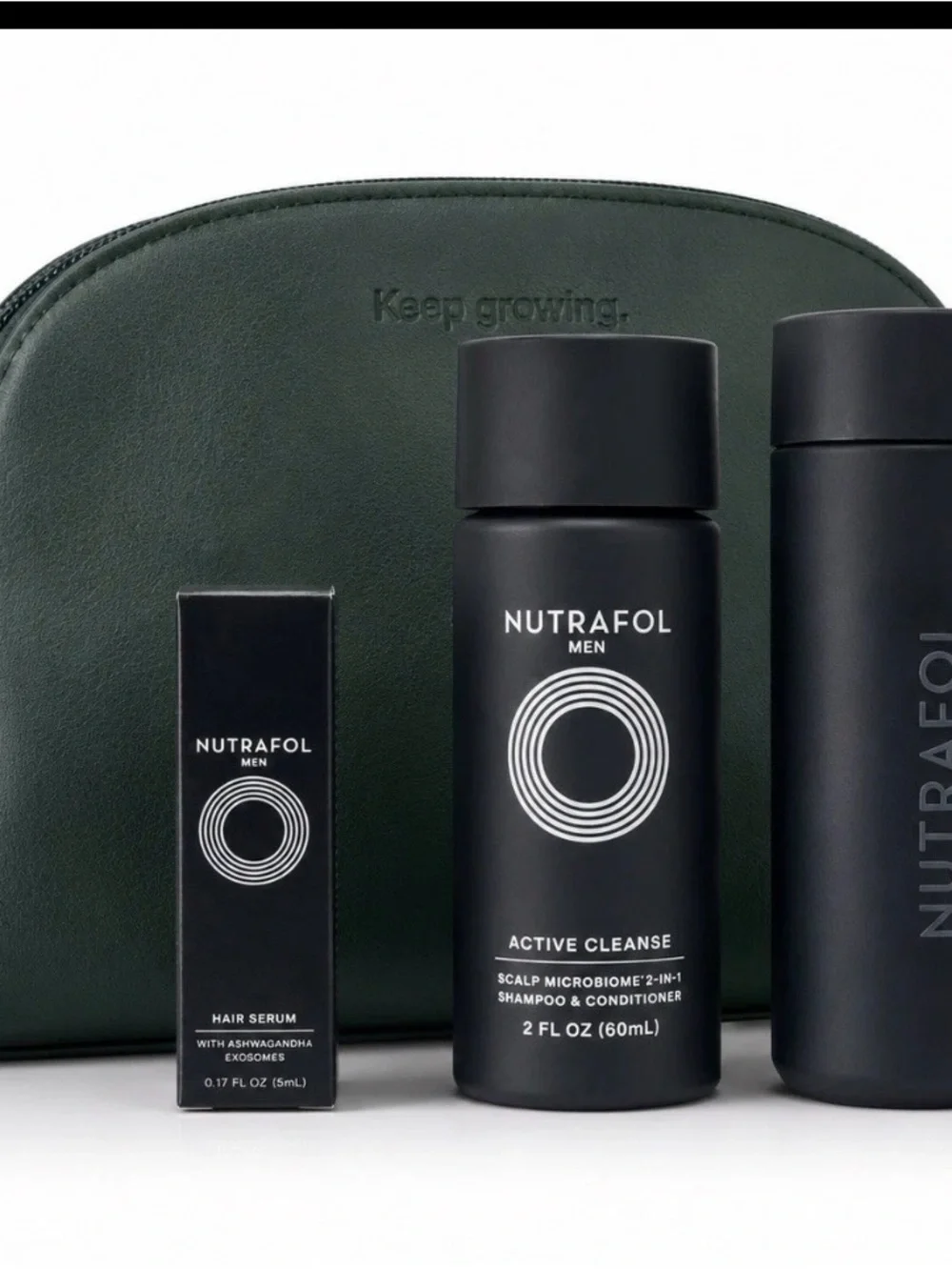Nutrafol Men Travel Kit Serum Cleanse Capsule Case Pouch Set